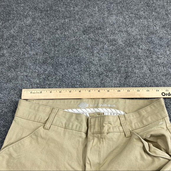 DICKIES Women's Flex Relaxed Fit Pant tan khaki Size 4 Long - Picture 3 of 11